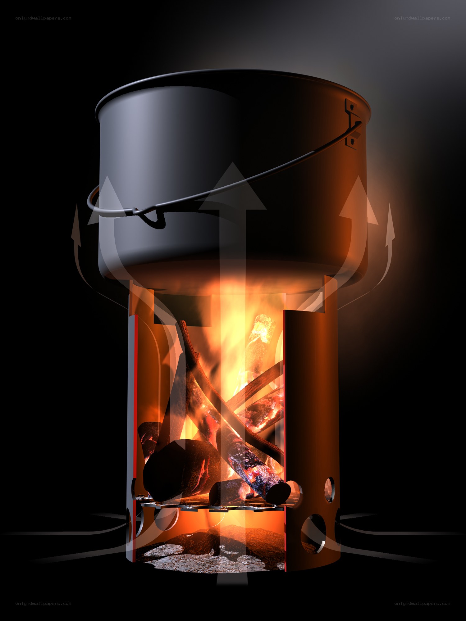 campfire stove with pot