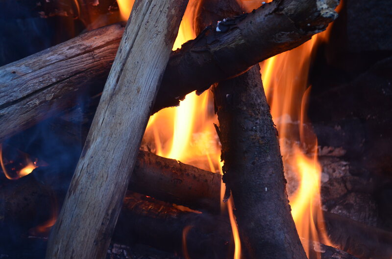 Campfire with Burning Logs
