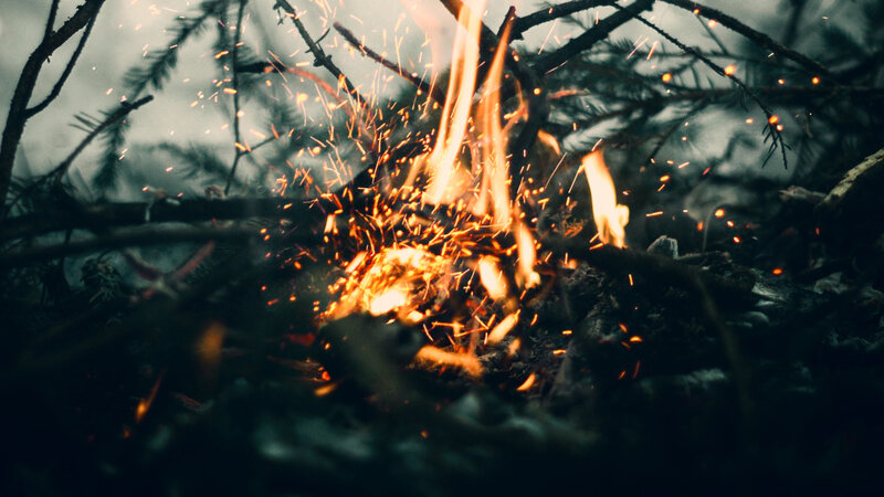 Campfire with Sparks — Orange
