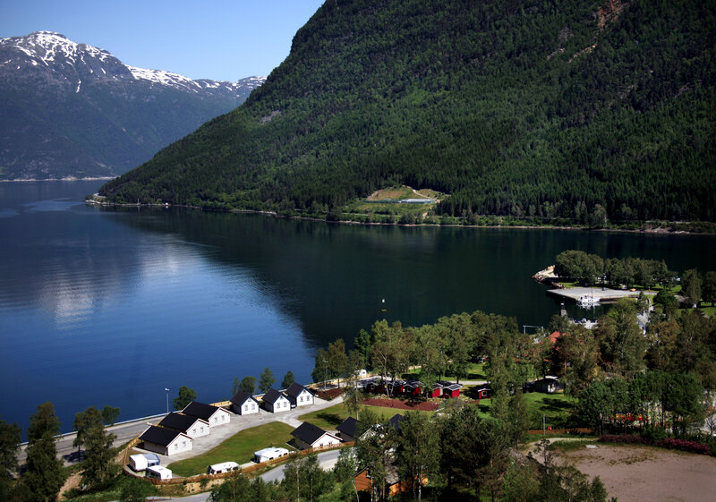 Camping by a fjord in Norway