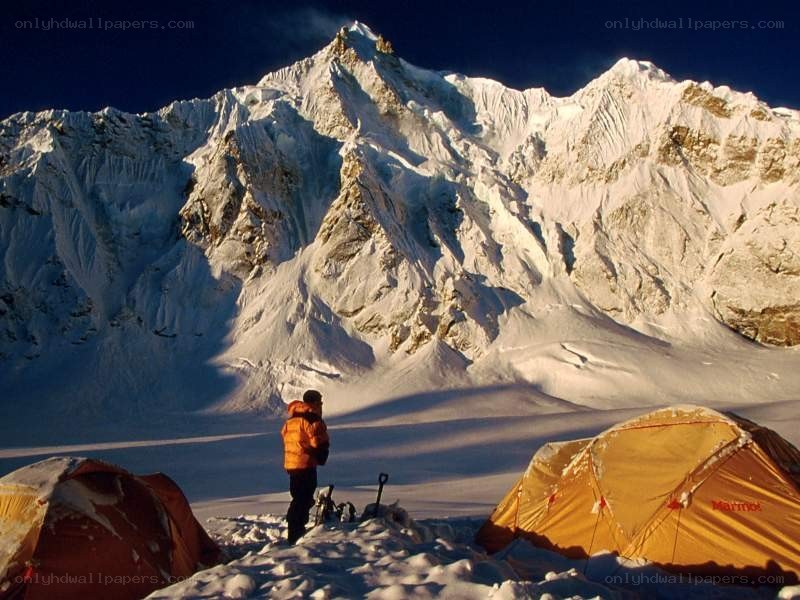 Camping in the snow