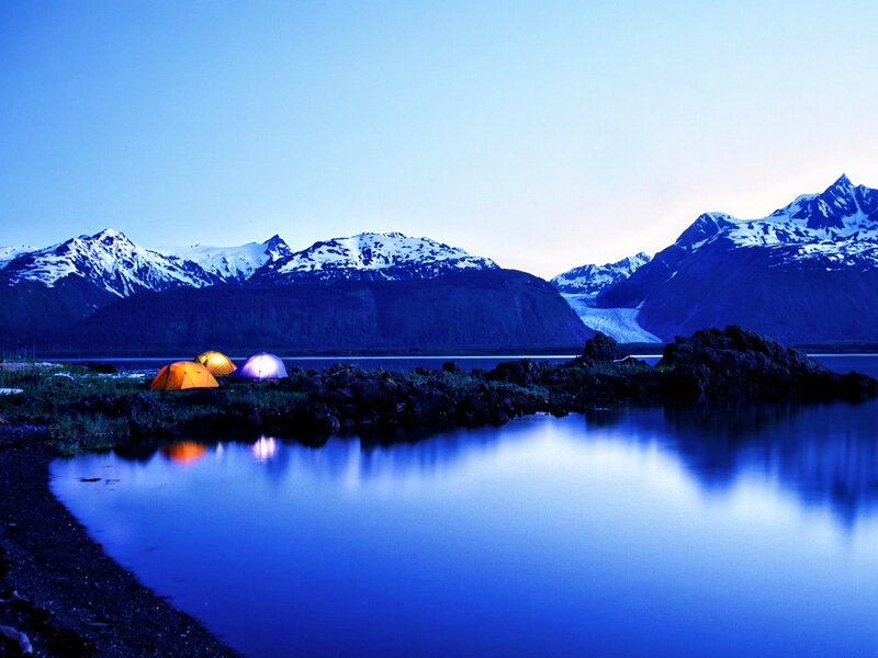Camping Tents by Lake