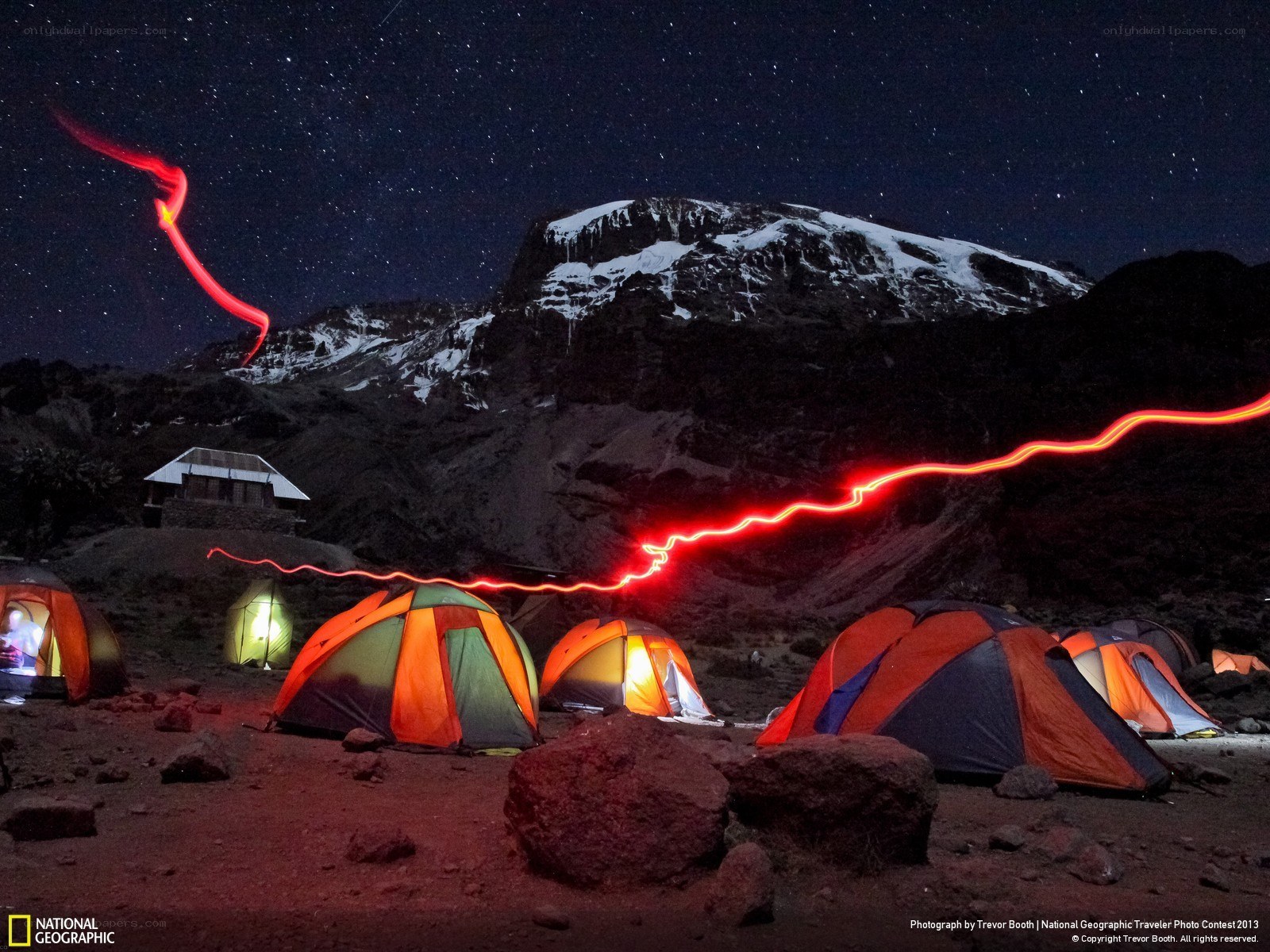 Camping under the stars on a mountain