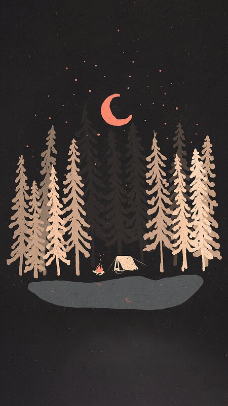 Campsite in Forest — Black, Serene
