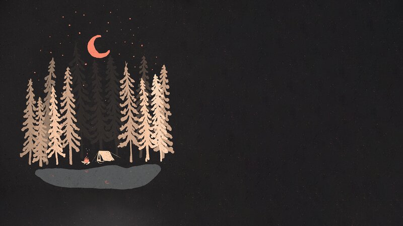 Campsite in Forest — Black