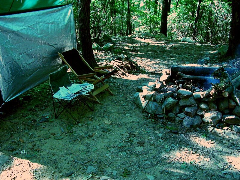 campsite in the woods