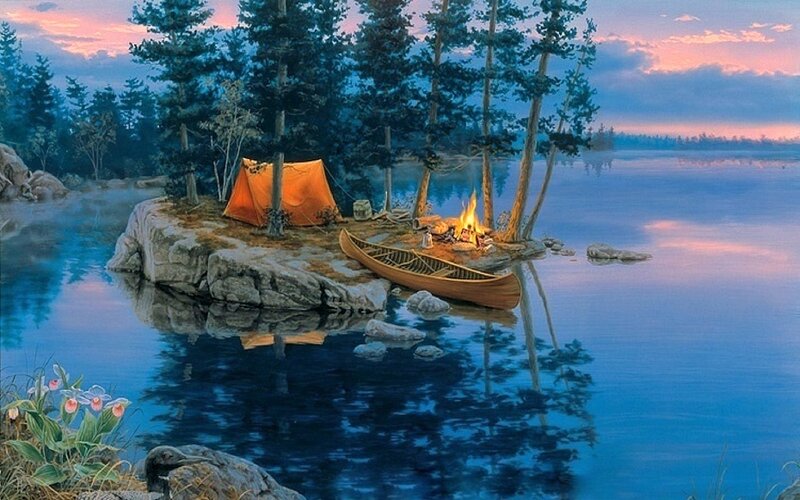 Campsite on Lake Island