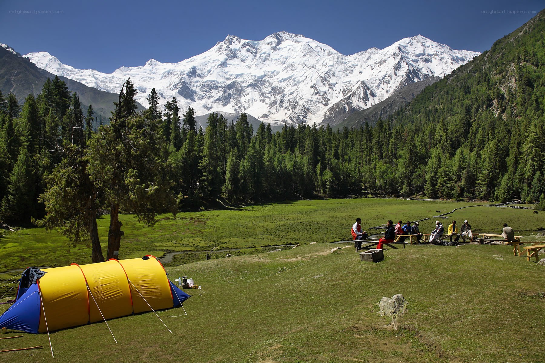 Campsite with mountain view