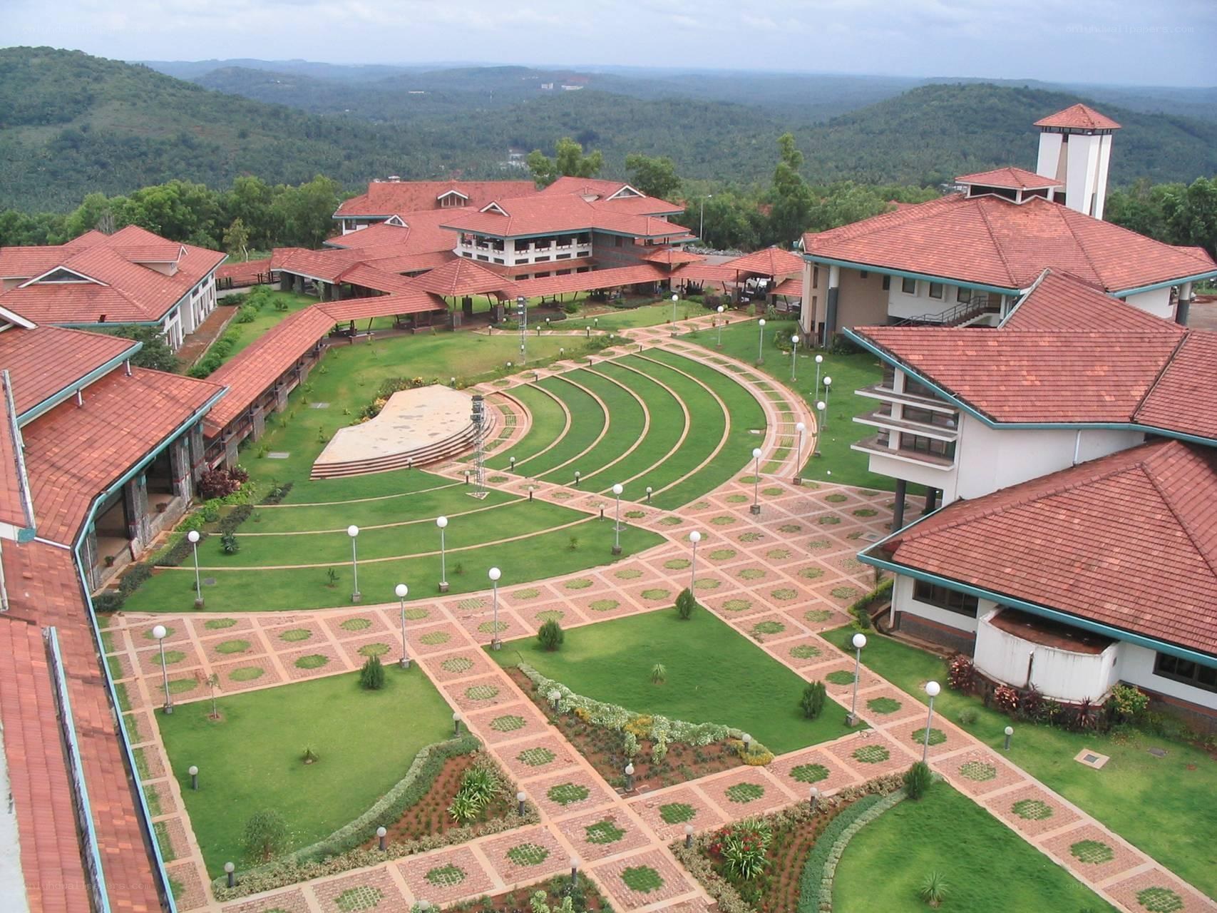 Campus with red-roofed buildings