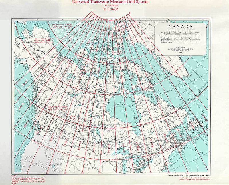 Canada UTM Grid Map