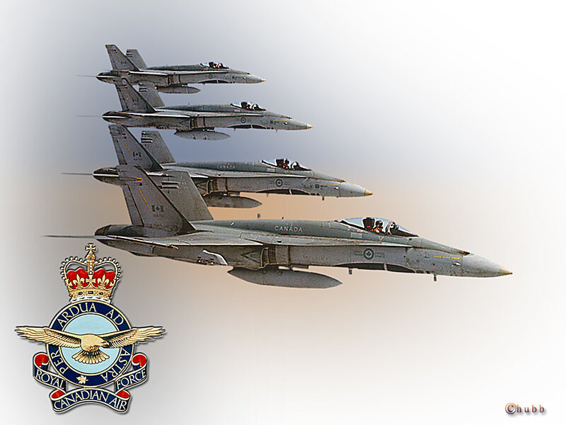 Canadian Air Force jets in formation