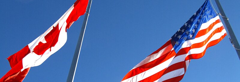 Canadian and US Flags