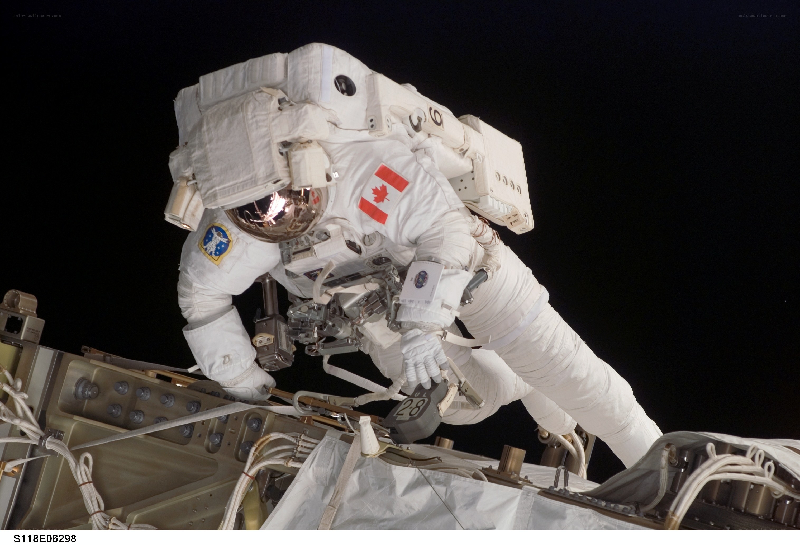 Canadian astronaut in space