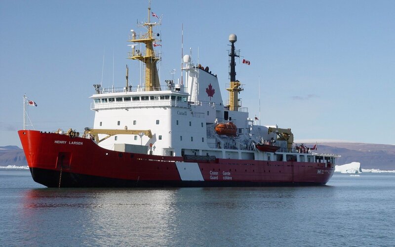Canadian Coast Guard ship in Arctic waters