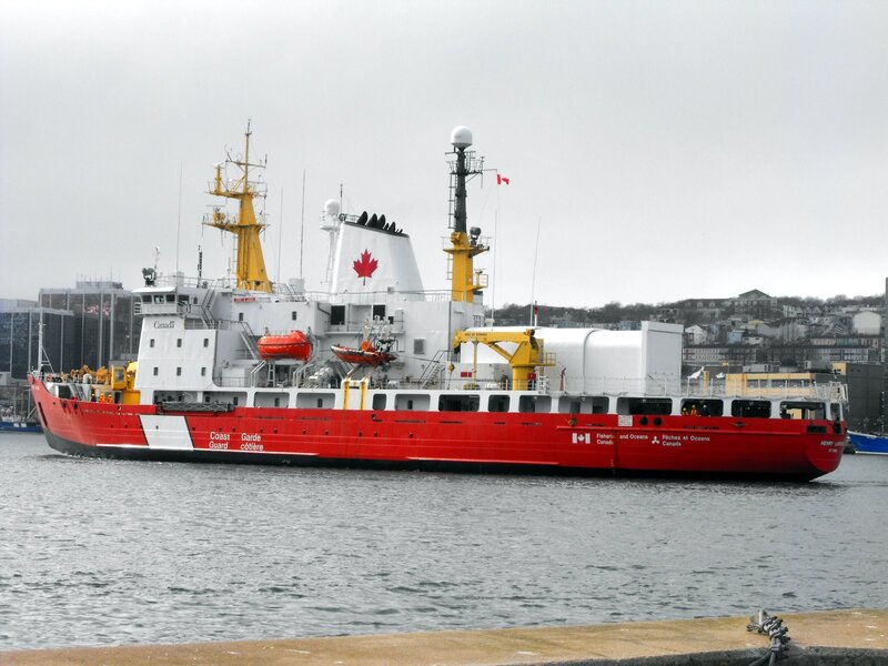 Canadian Coast Guard ship in harbor