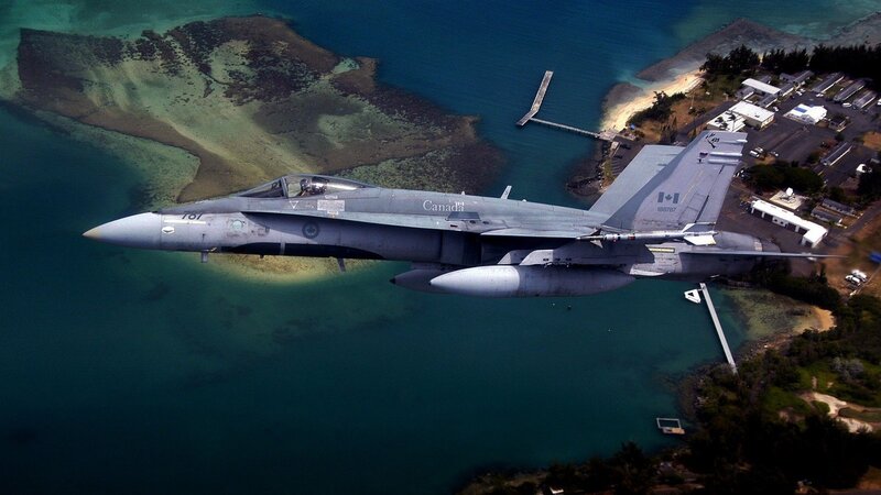 Canadian Fighter Jet — Gray, Aerial