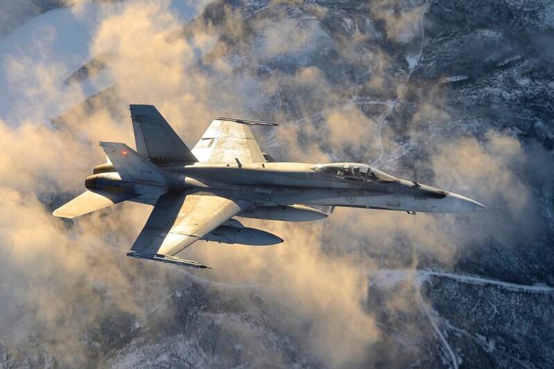 Canadian Fighter Jet — Gray, Dramatic