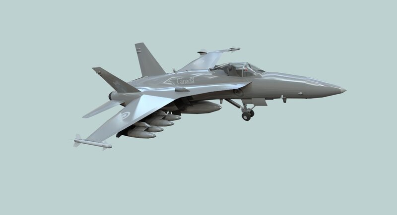 Canadian Fighter Jet — Gray, Neutral