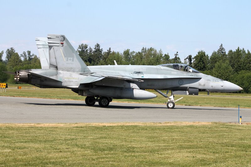Canadian fighter jet on runway