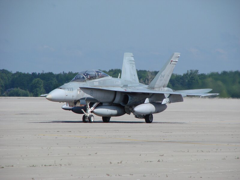 Canadian fighter jet on tarmac