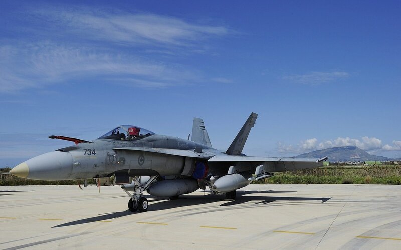 Canadian fighter jet on tarmac
