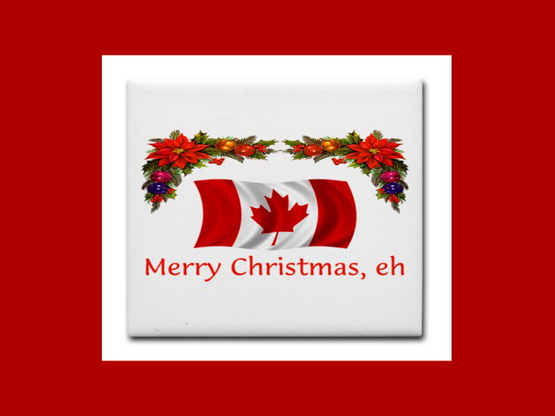 Canadian Flag Christmas Card