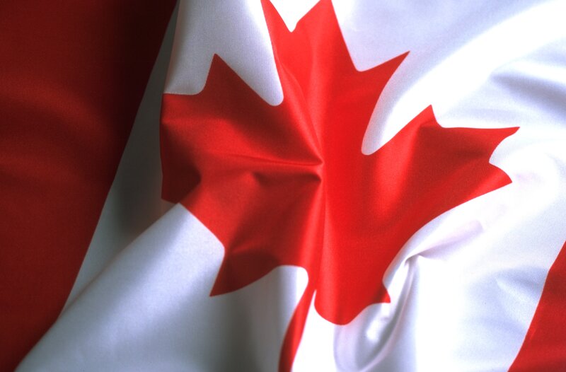 Canadian flag close-up
