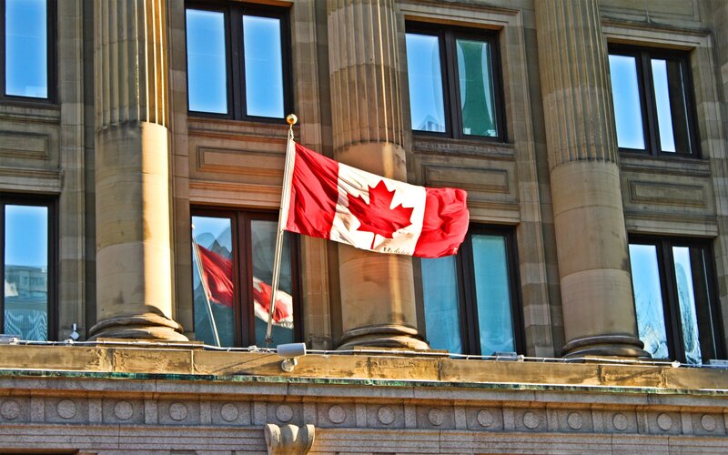 Canadian Flag on Building