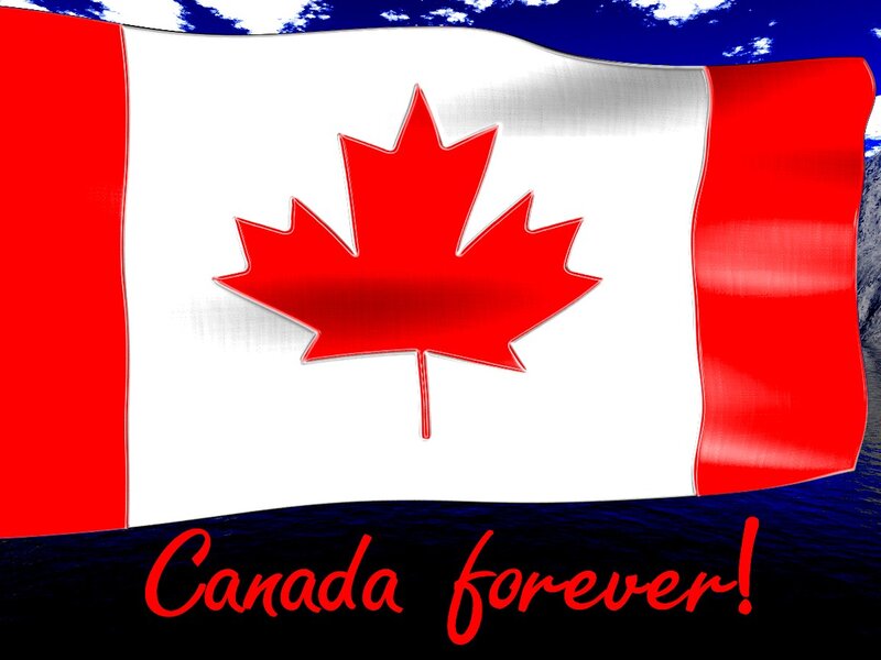 Canadian Flag — Red, Patriotic, Digital Art