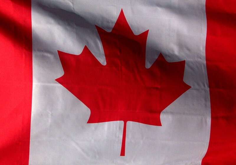 Canadian flag waving