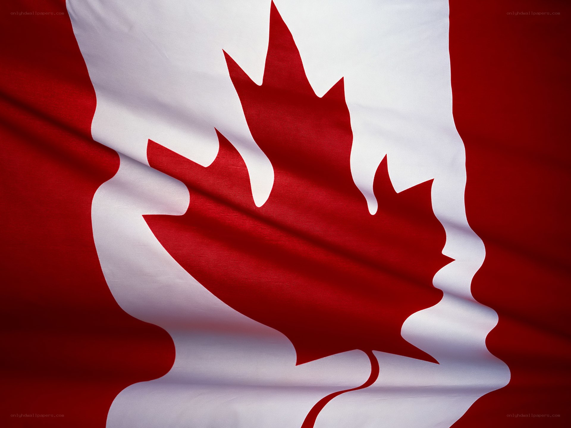 Canadian flag waving