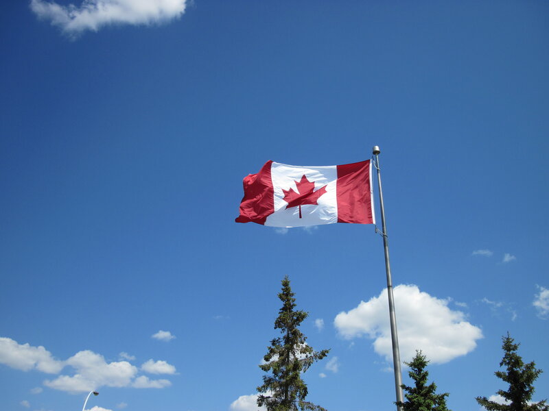 Canadian Flag Waving — Blue, Serene