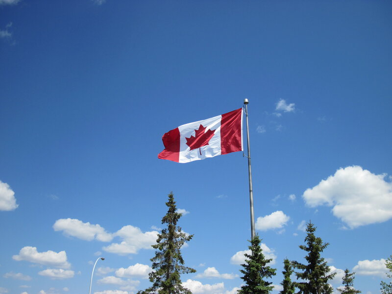 Canadian Flag Waving — Blue