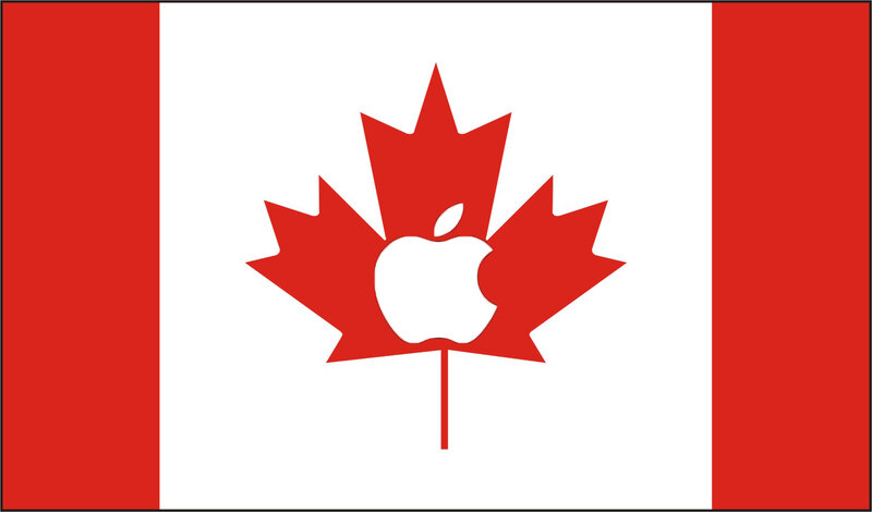 Canadian flag with Apple logo