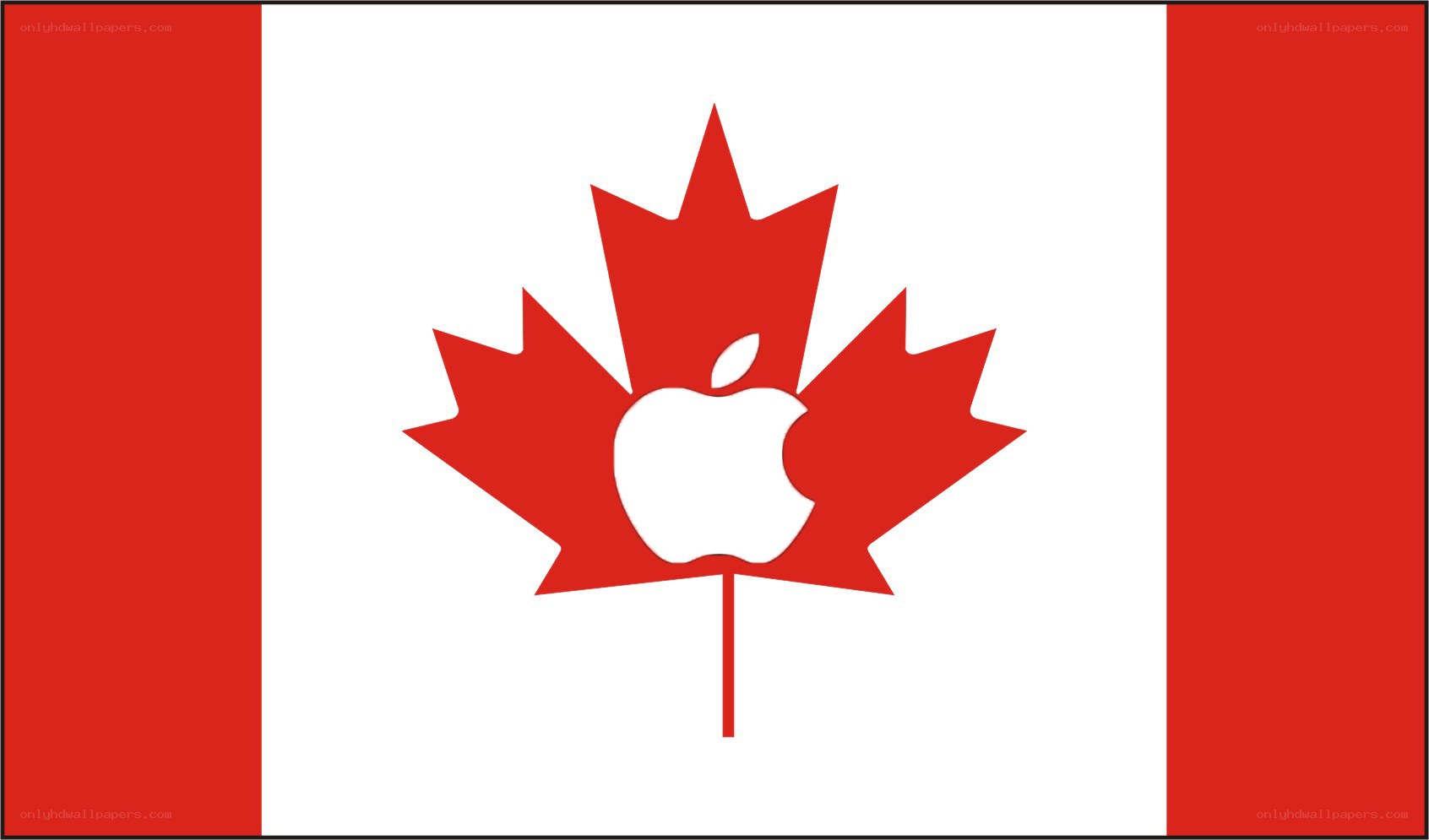 Canadian flag with Apple logo
