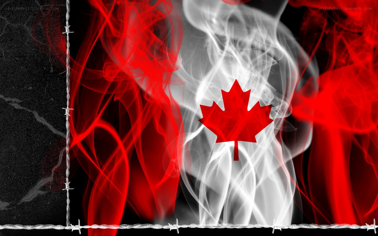 Canadian flag with barbed wire