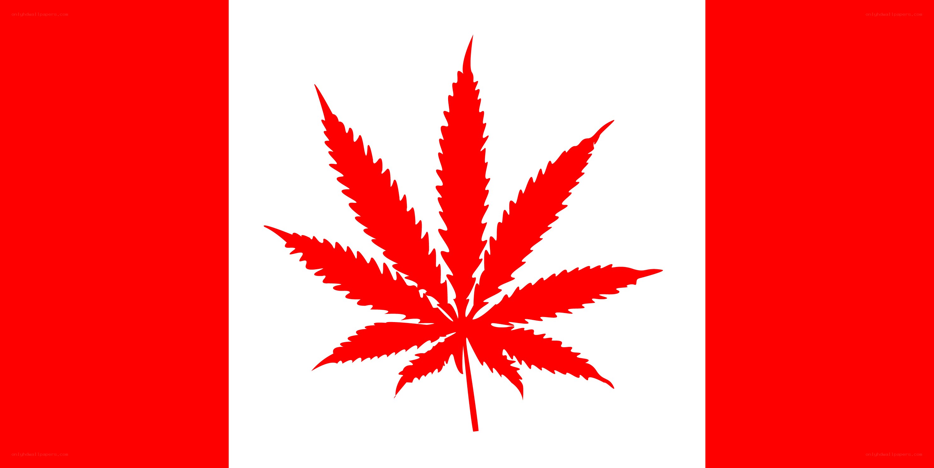 Canadian flag with cannabis leaf