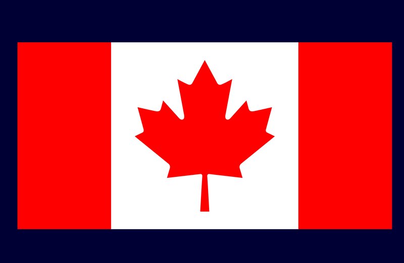Canadian flag with dark border