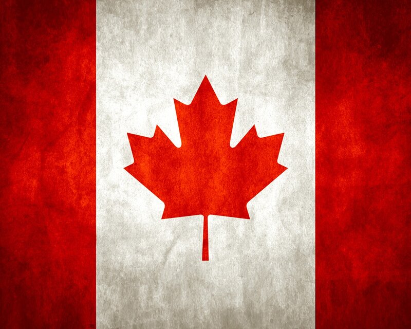 Canadian flag with distressed texture