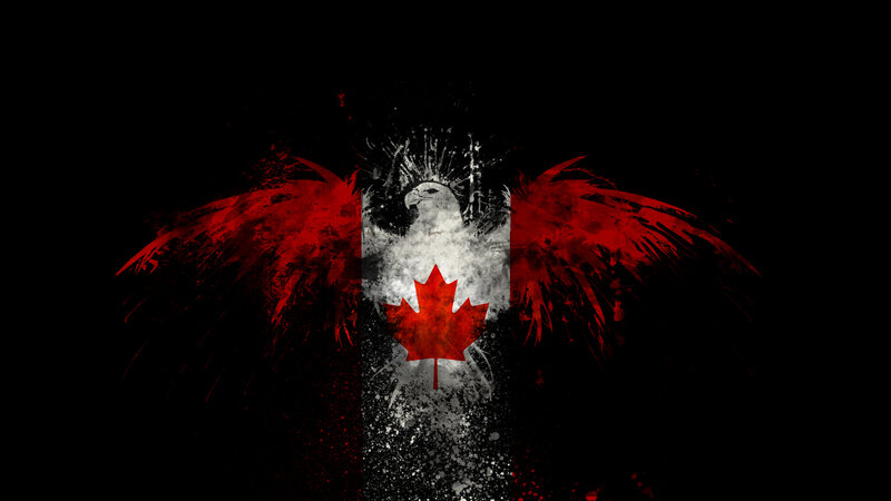 Canadian flag with eagle wings