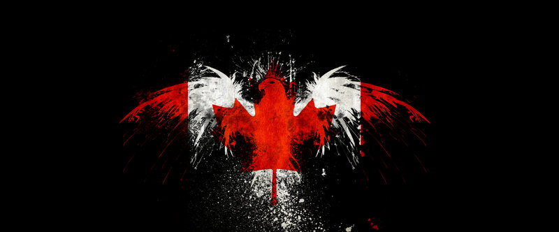 Canadian flag with eagle wings