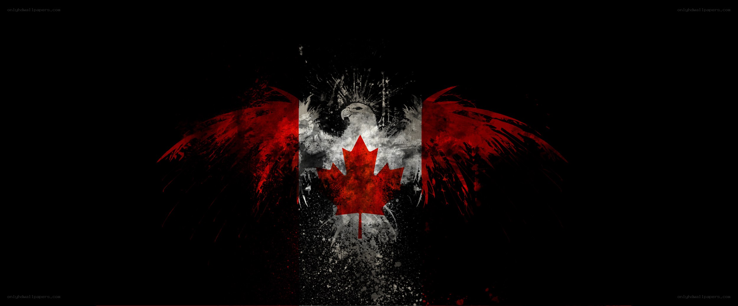 Canadian flag with eagle wings
