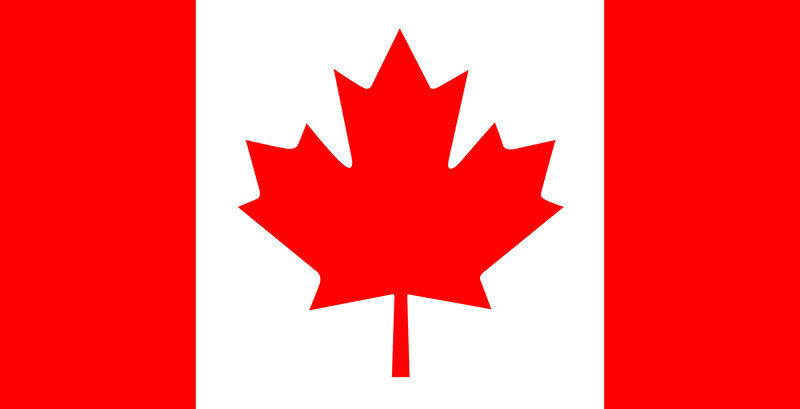 Canadian flag with maple leaf