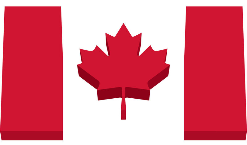 Canadian flag with maple leaf