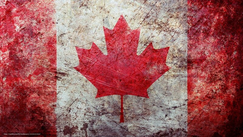 Canadian Flag with Maple Leaf — Red
