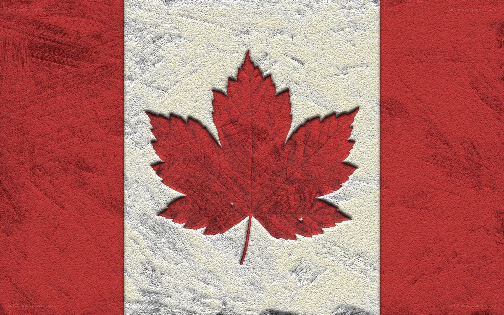 Canadian flag with textured design