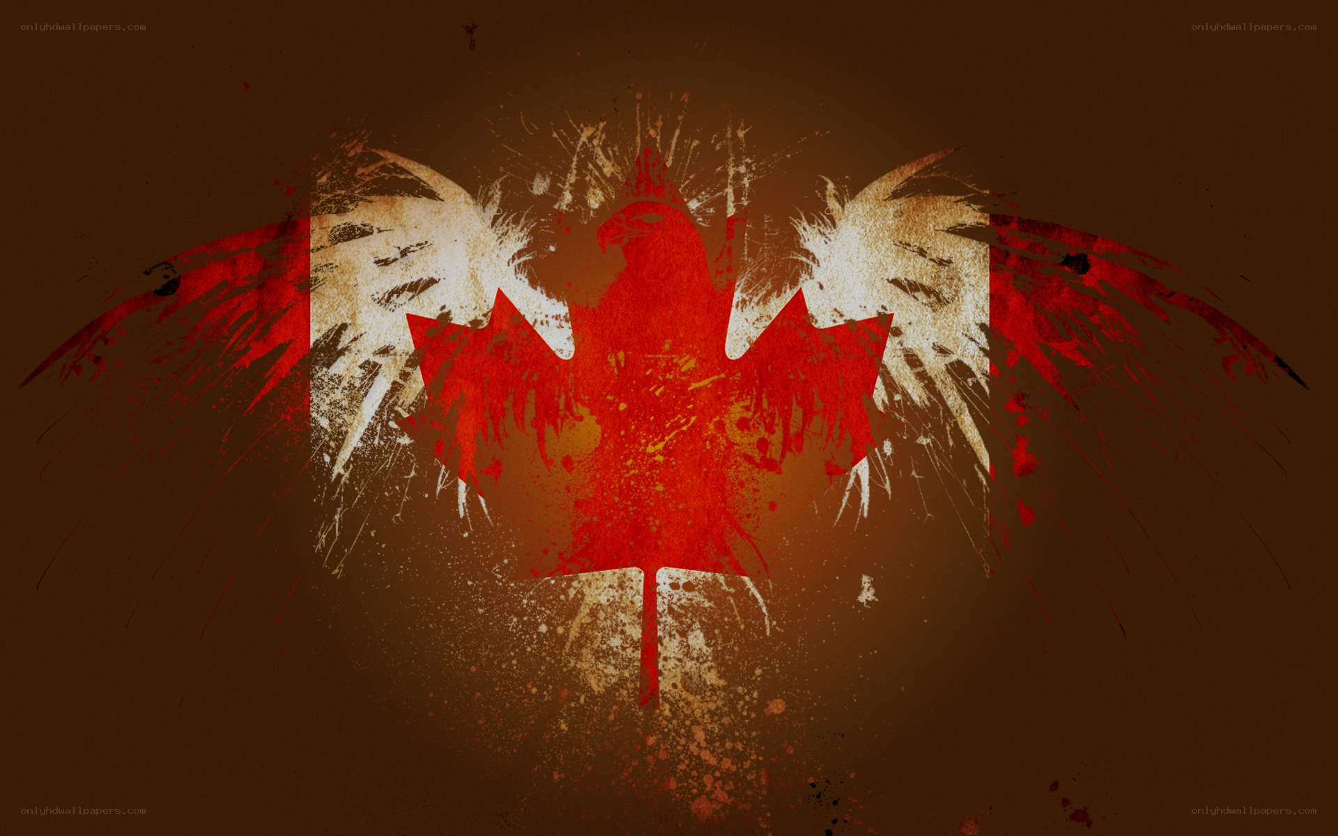 Canadian flag with wings