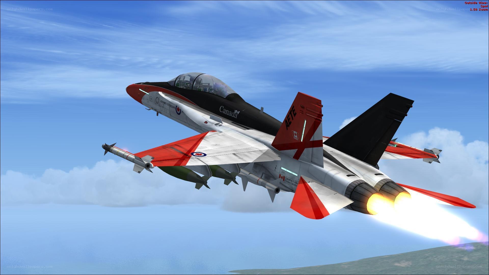 Canadian jet in flight