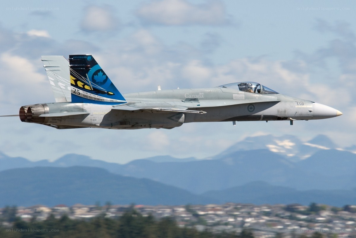 Canadian jet in flight