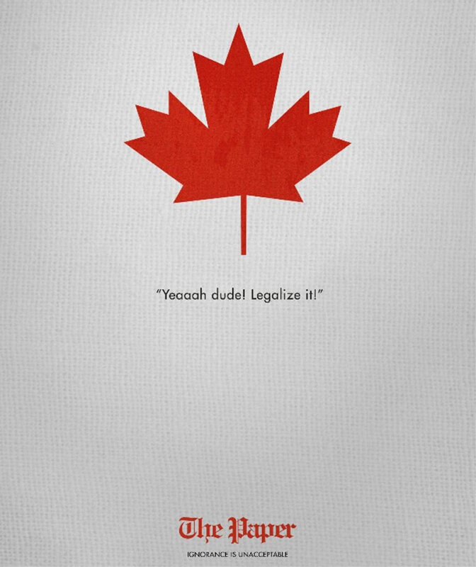 Canadian leaf with slogan
